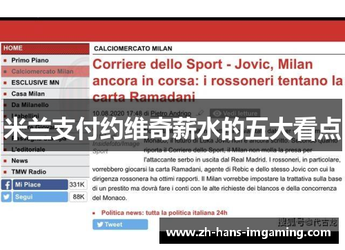 米兰支付约维奇薪水的五大看点